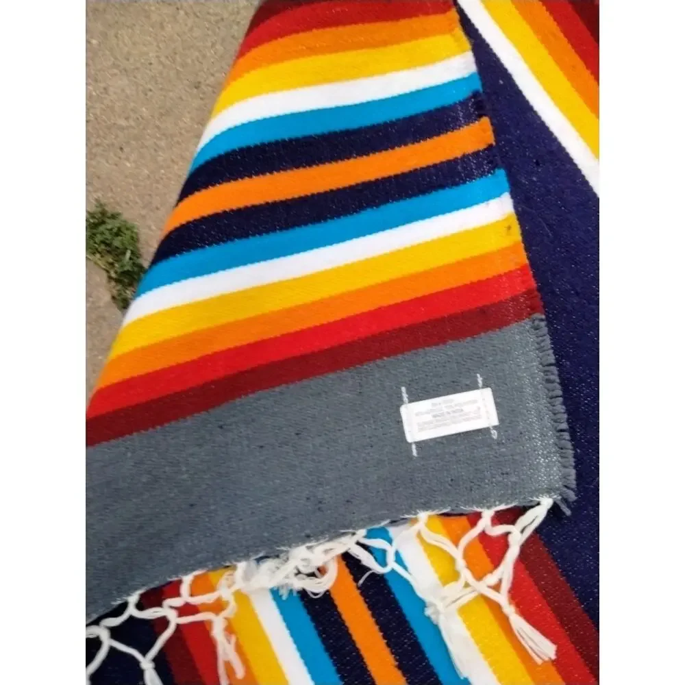 Vintage Mexican Serape Saltillo Blanket Woven Southwest 57